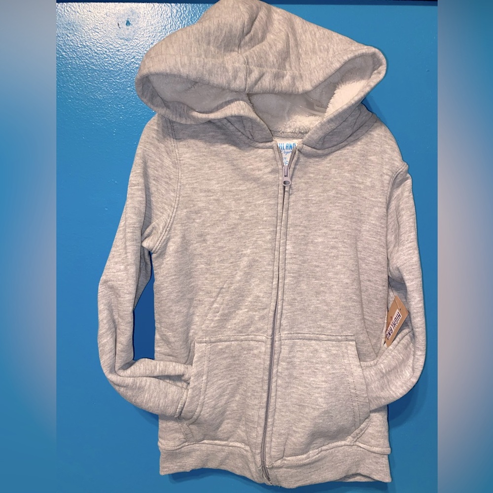 Highland Originals Light Gray Fleece Lined Full Zip Jacket Size 5/6